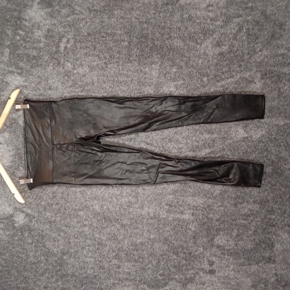 Spanx Black Leggings High Rise Party Tummy Control Womens Size Large - Picture 3 of 9